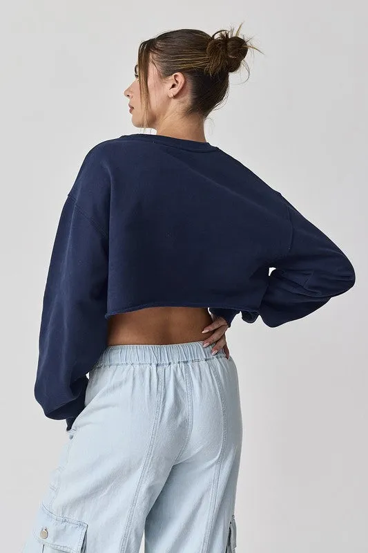 Lila New York Cropped Sweatshirt