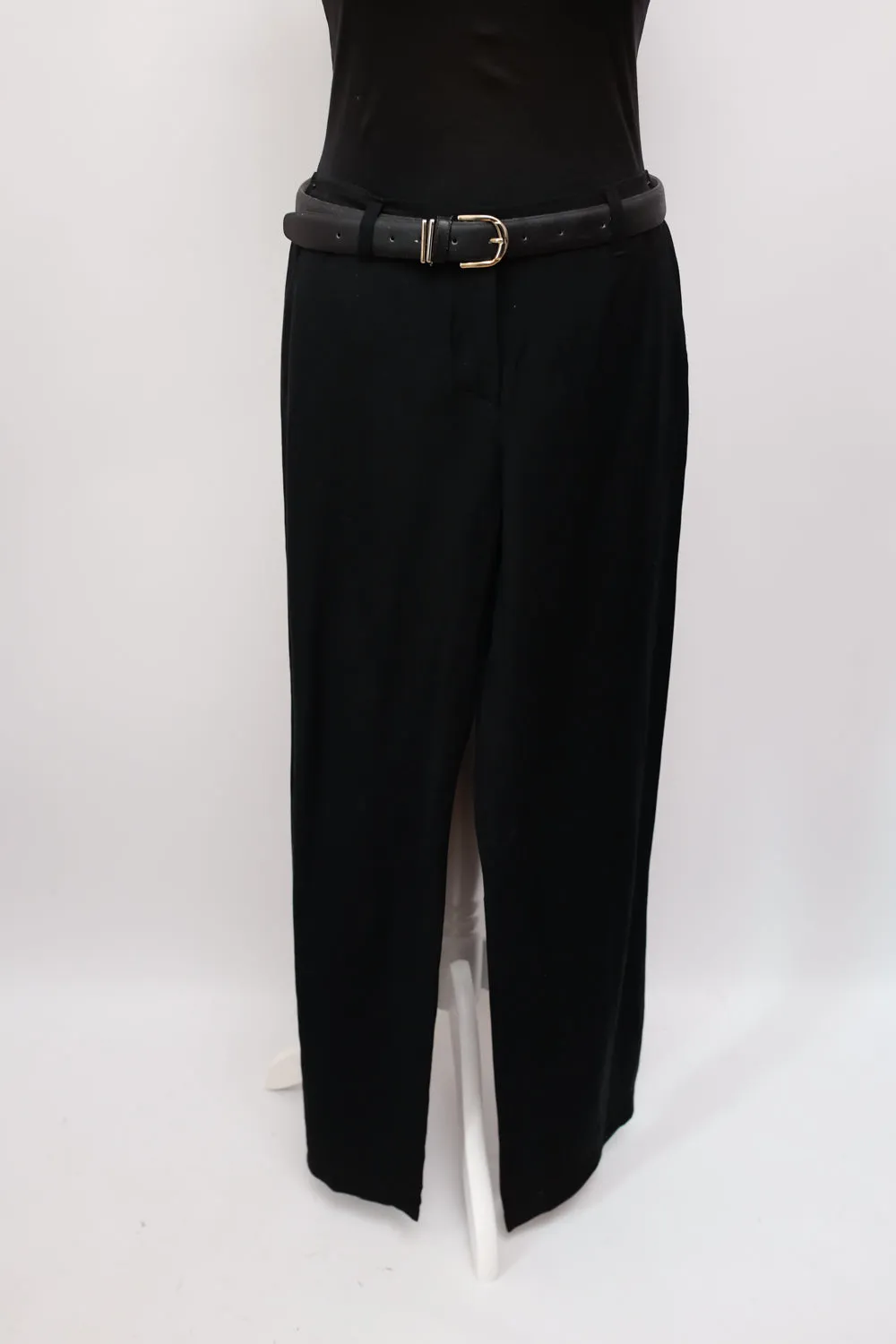 LINEN BLACK WIDE LEG SUMMER PANTS