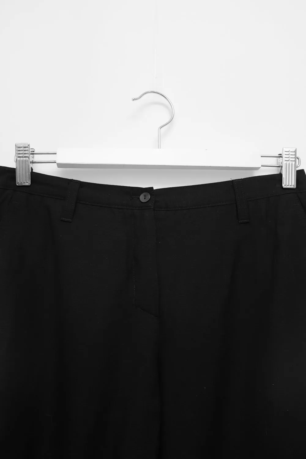 LINEN BLACK WIDE LEG SUMMER PANTS