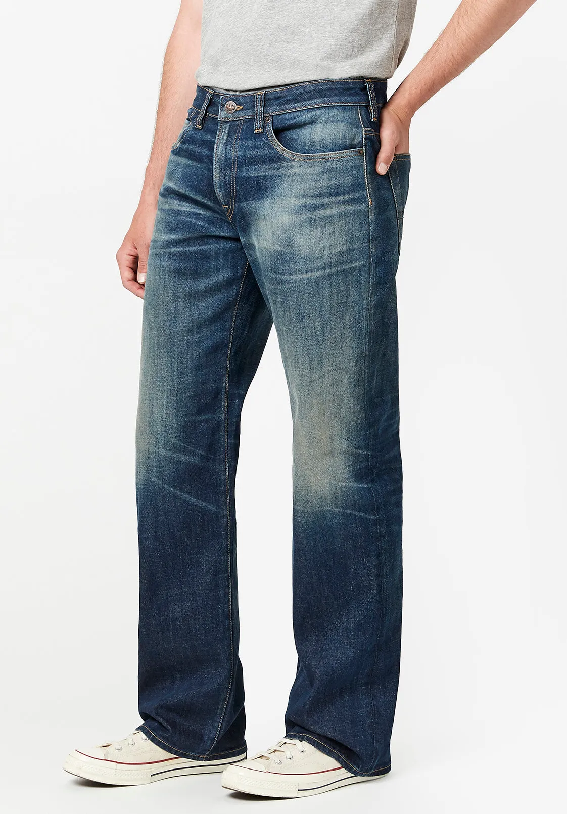 Loose Fit Matt Men's Jeans in Vintage Blue - BM22824