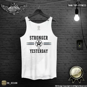 Men's Training Gym Tank Top Fitness Style "Stronger than Yesterday" MD901