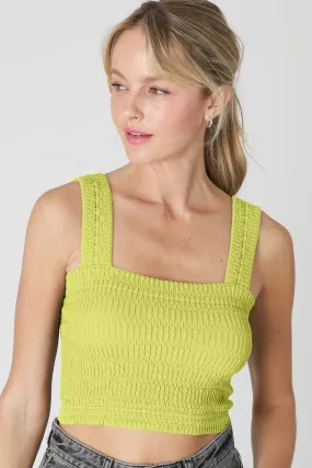 Nikibiki Shirred Square Neck Crop Top