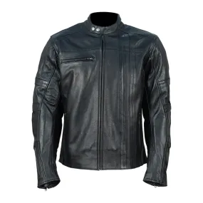 Mens Owens Streamline Racer Premium Leather Armored Motorcycle Jacket - Stylish and Protective Riding Gear