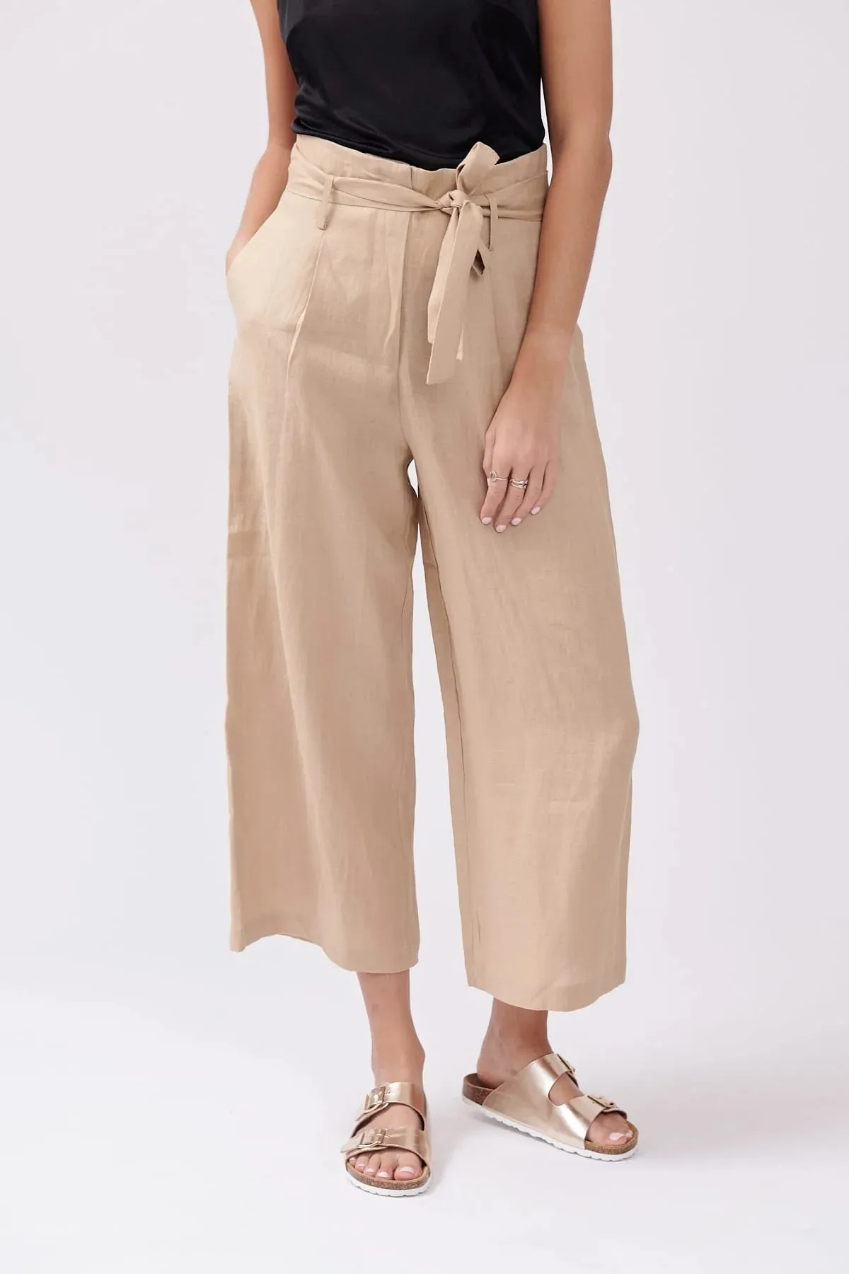 Pearl Linen Trousers - Khahki