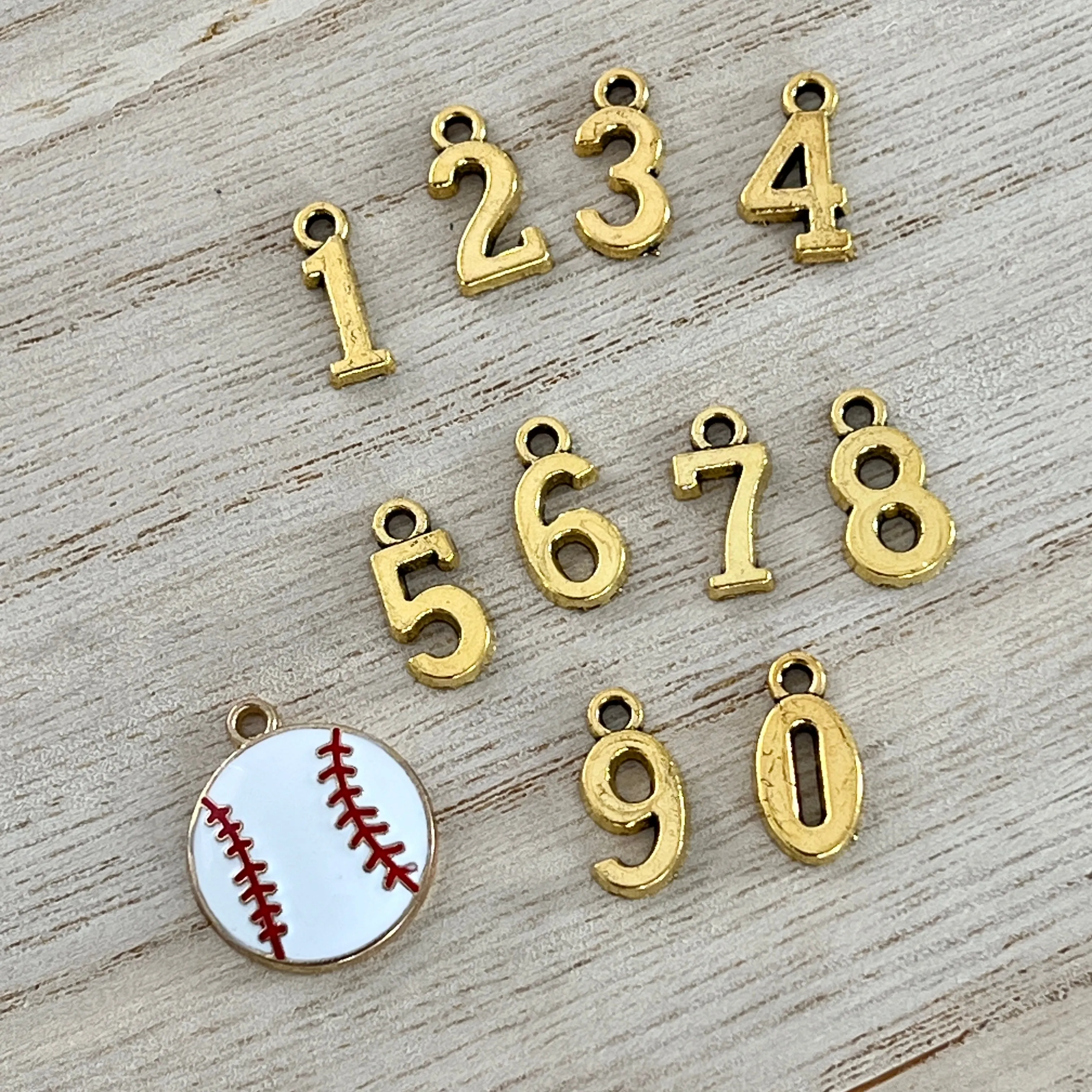 Personalized Baseball Necklace - Gold