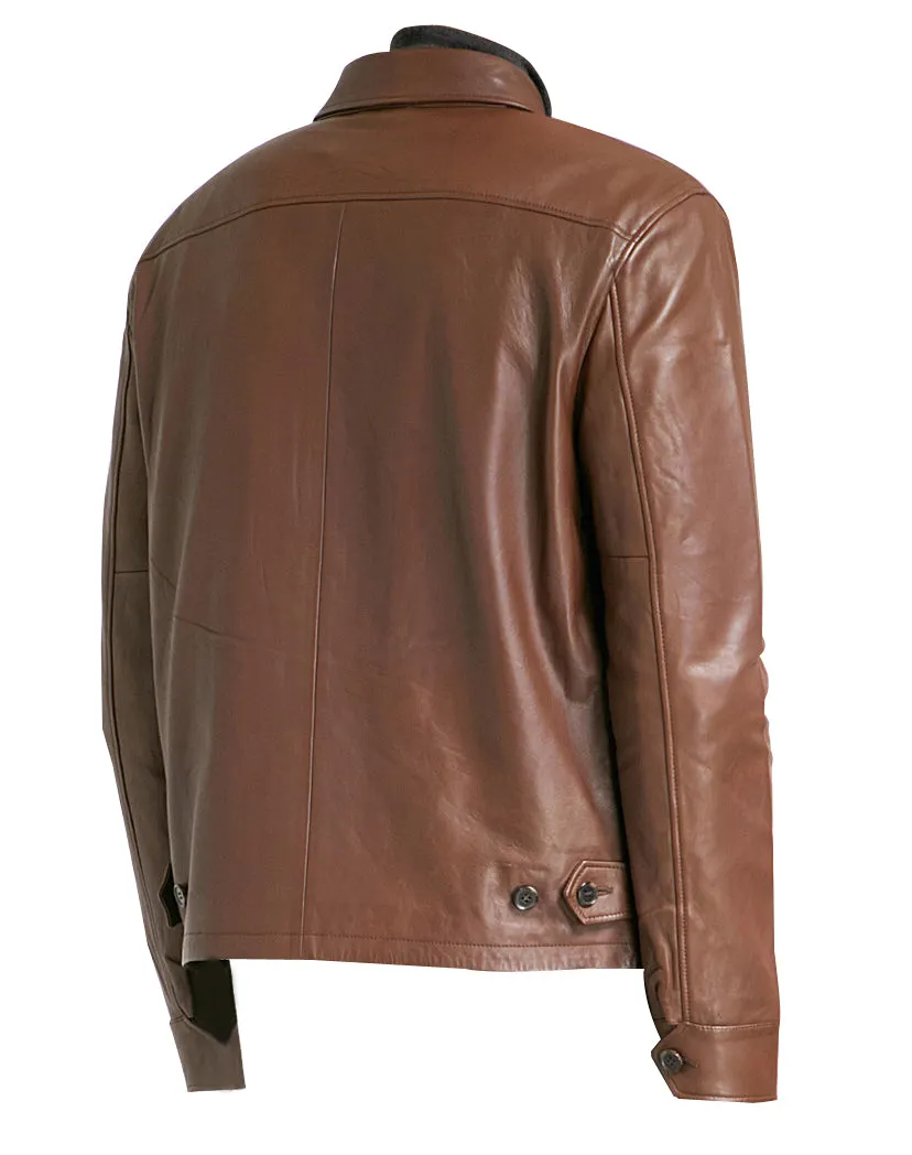 Pierre Brown Leather Jacket