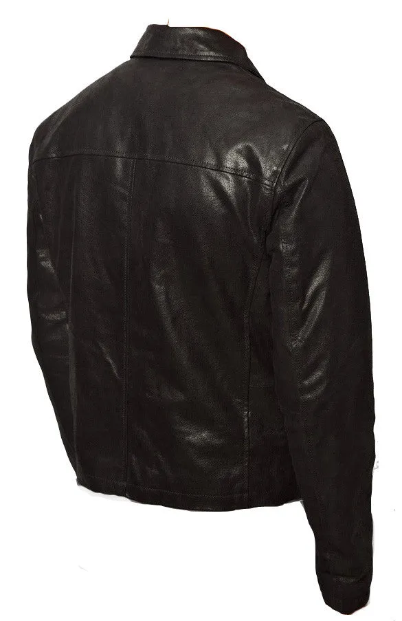 Plain black biker style jacket