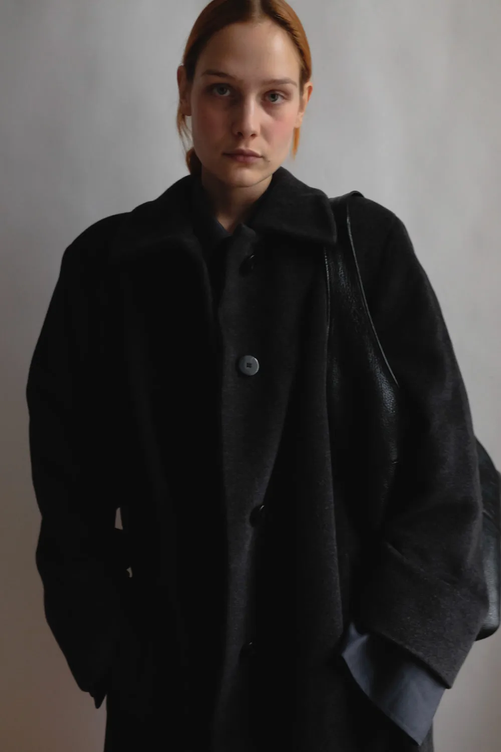 PURE CASHMERE WOOL ANTHRACITE VINTAGE COAT