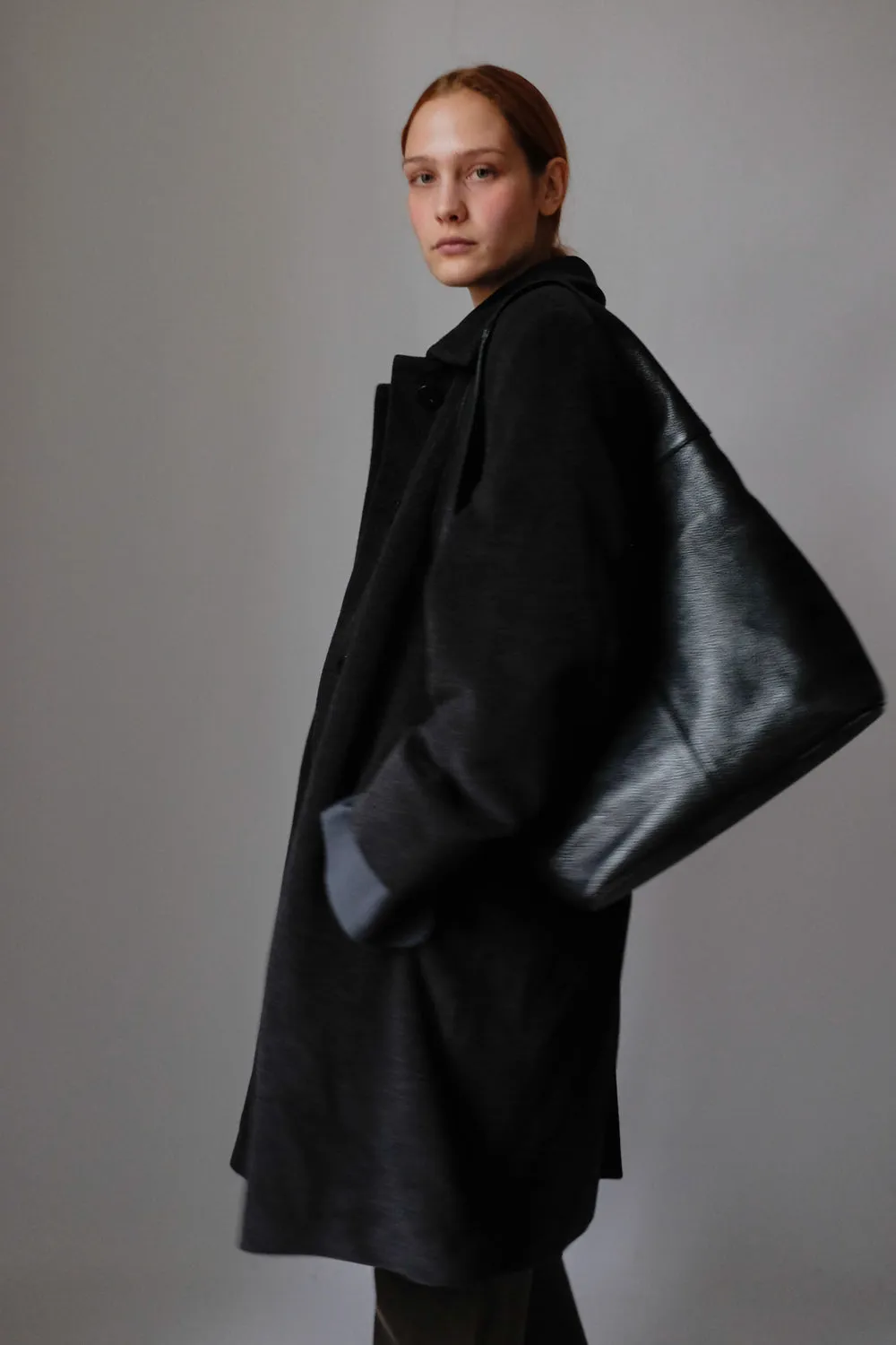 PURE CASHMERE WOOL ANTHRACITE VINTAGE COAT