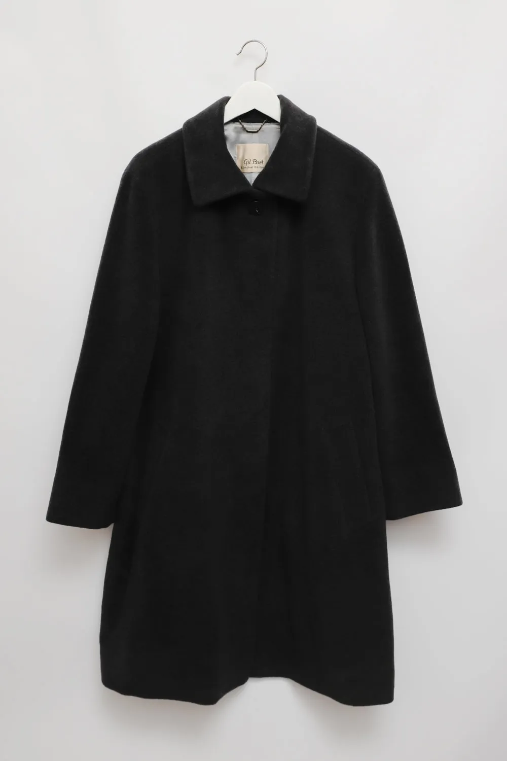 PURE CASHMERE WOOL ANTHRACITE VINTAGE COAT