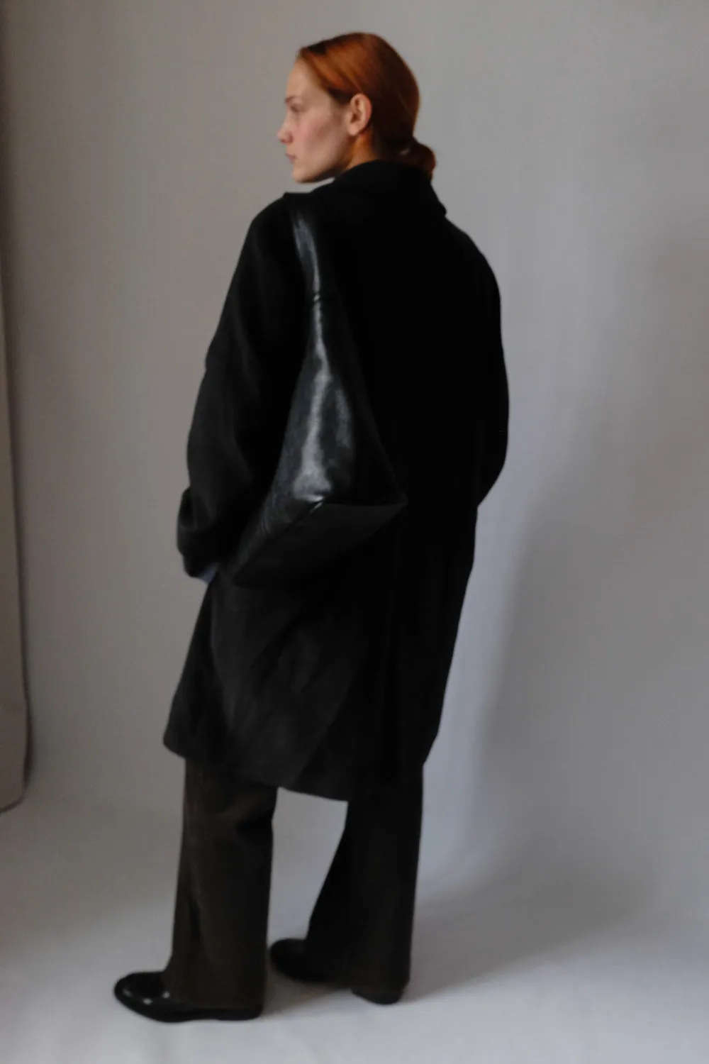 PURE CASHMERE WOOL ANTHRACITE VINTAGE COAT