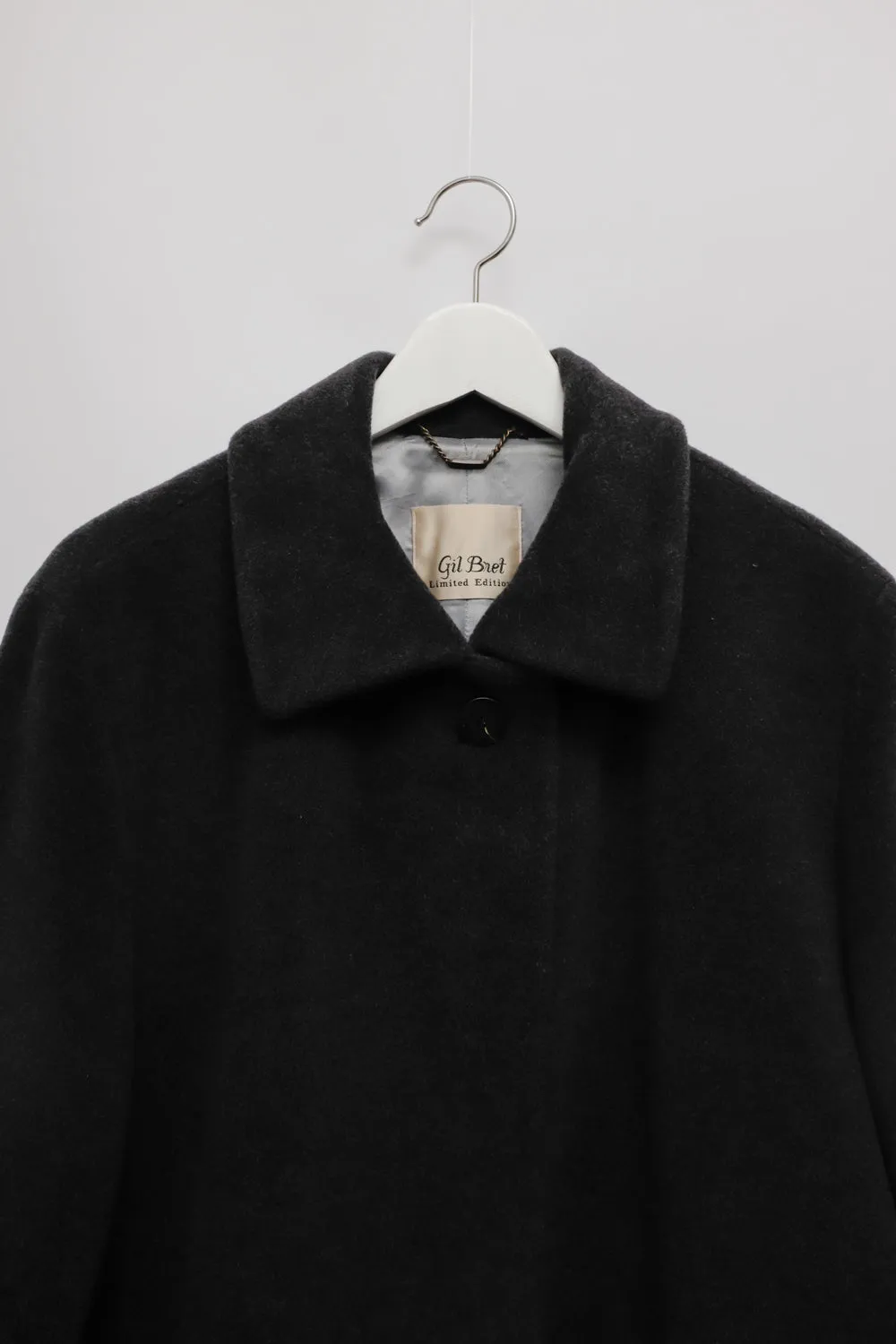 PURE CASHMERE WOOL ANTHRACITE VINTAGE COAT