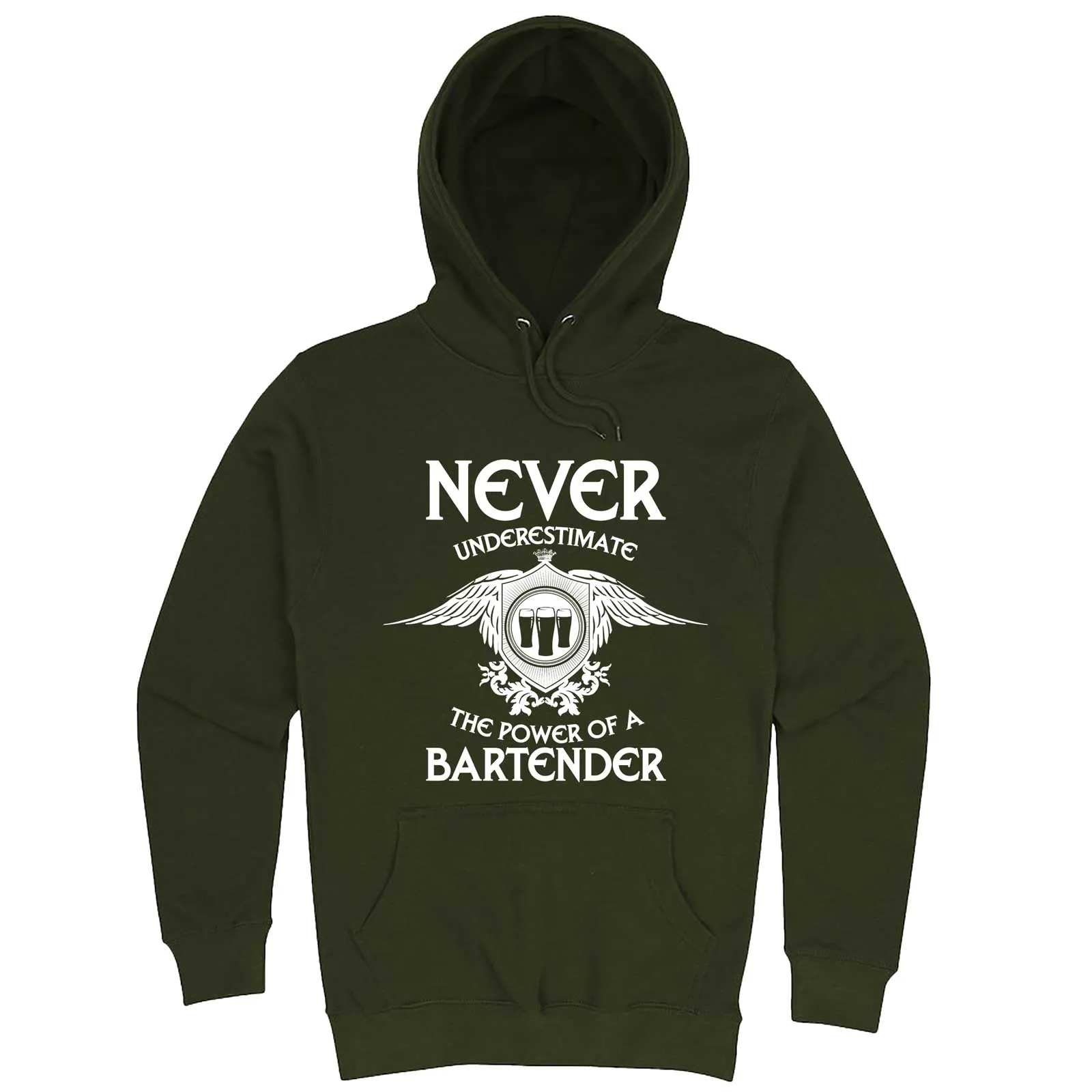 "Never Underestimate the Power of a Bartender" hoodie