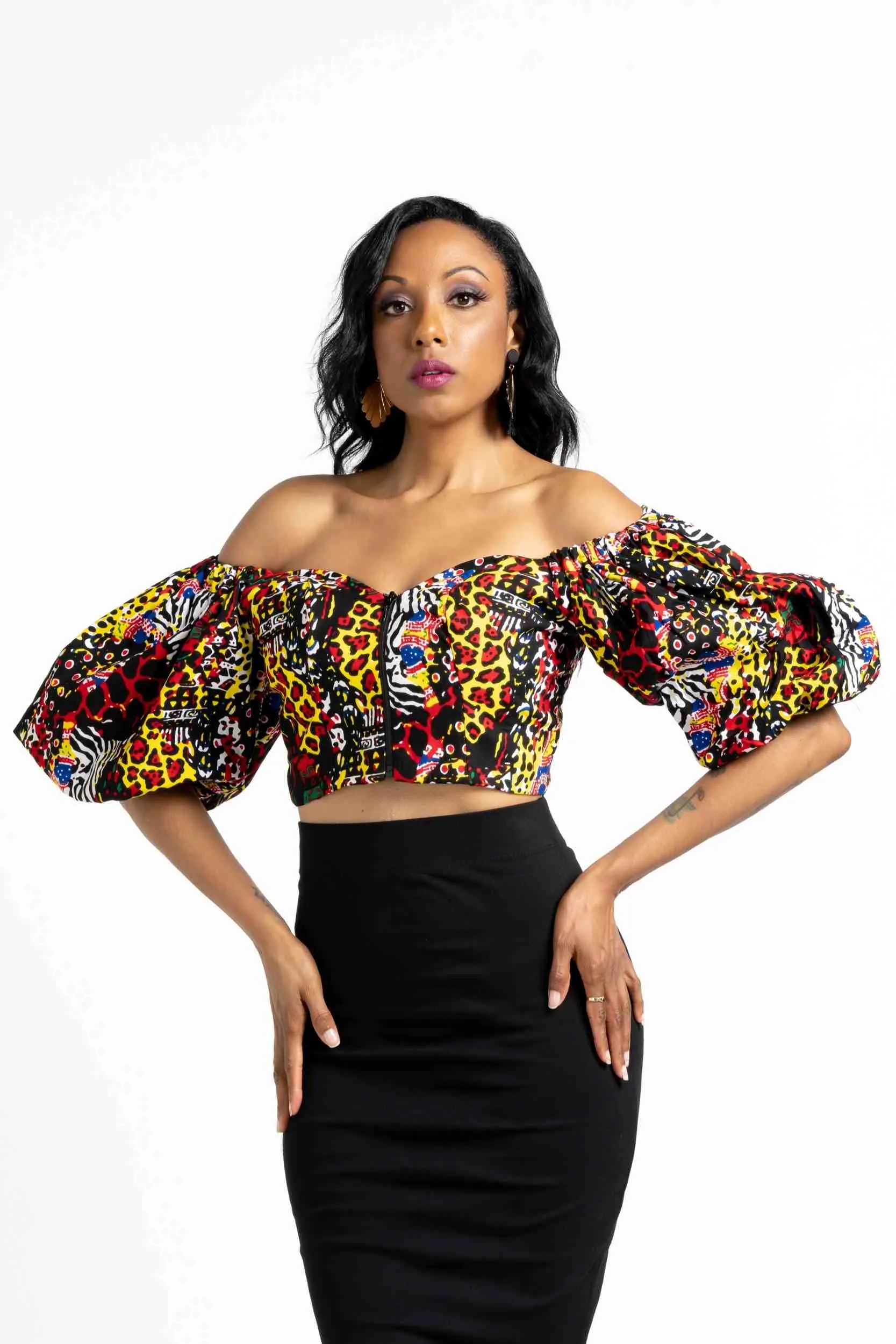 REBECCA African Print Women's Crop Top