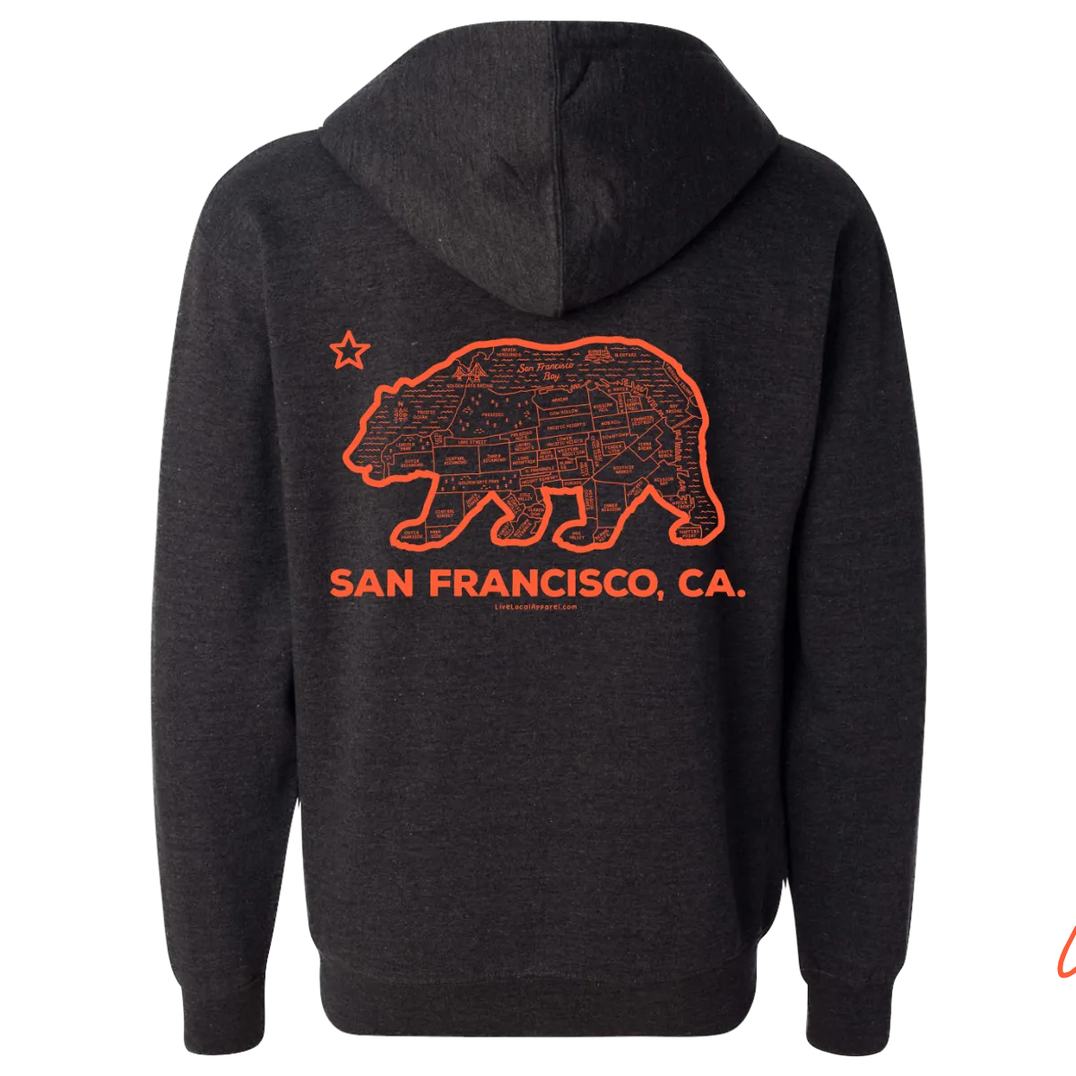 San Francisco Bear Map Zip Hoodie