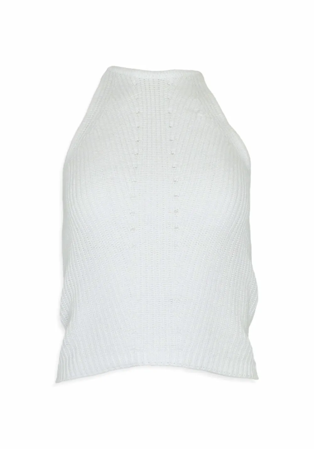 SHAKER HALTER TANK (WHITE) - AUTUMN CASHMERE