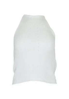 SHAKER HALTER TANK (WHITE) - AUTUMN CASHMERE