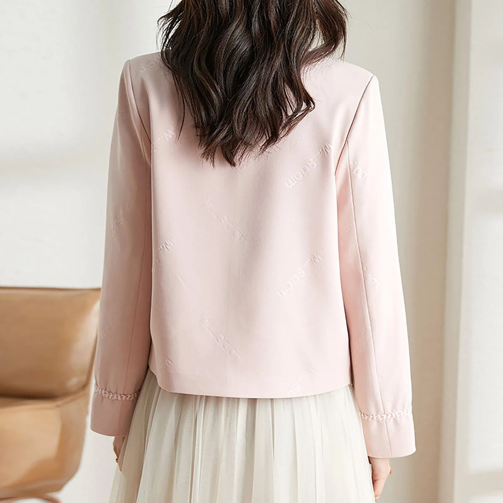 Spring Pink Short Jacket Green Cardigan Blazer Coat