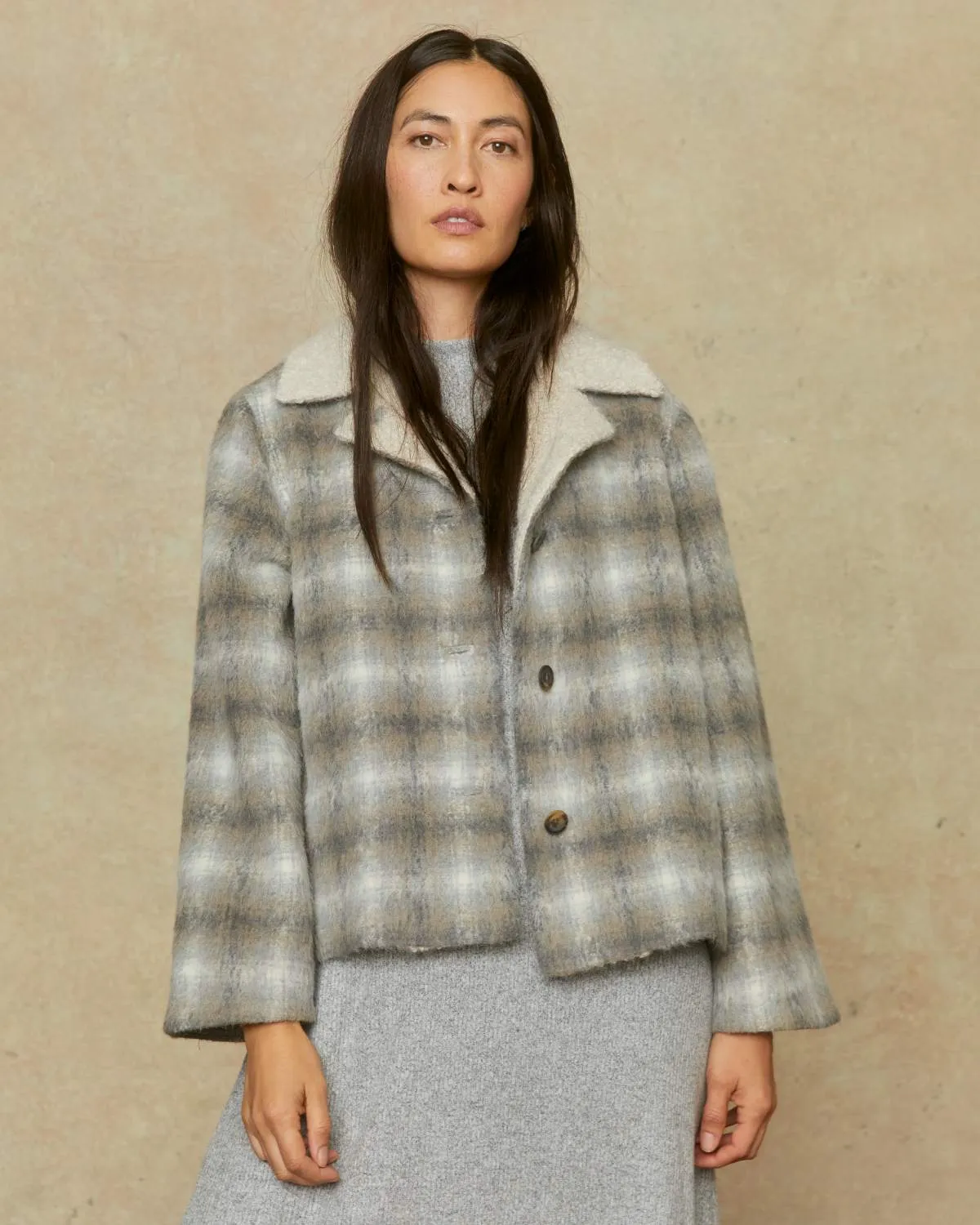 The Annika Jacket | Pewter Plaid