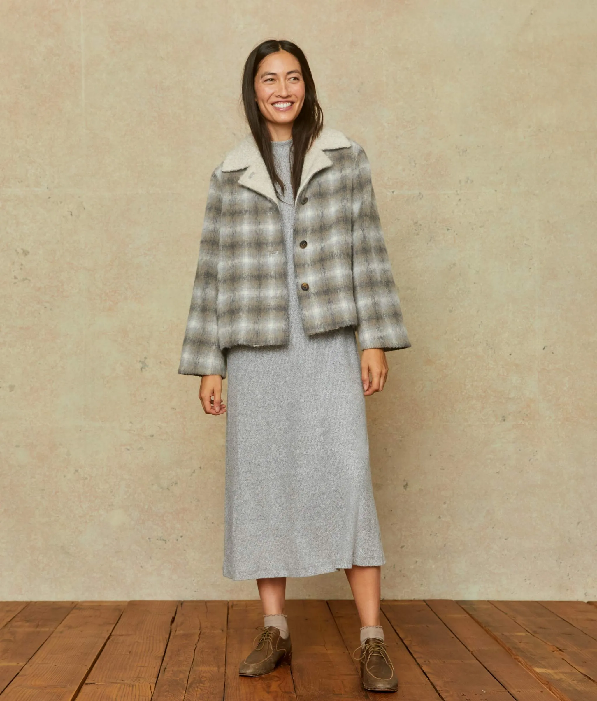 The Annika Jacket | Pewter Plaid