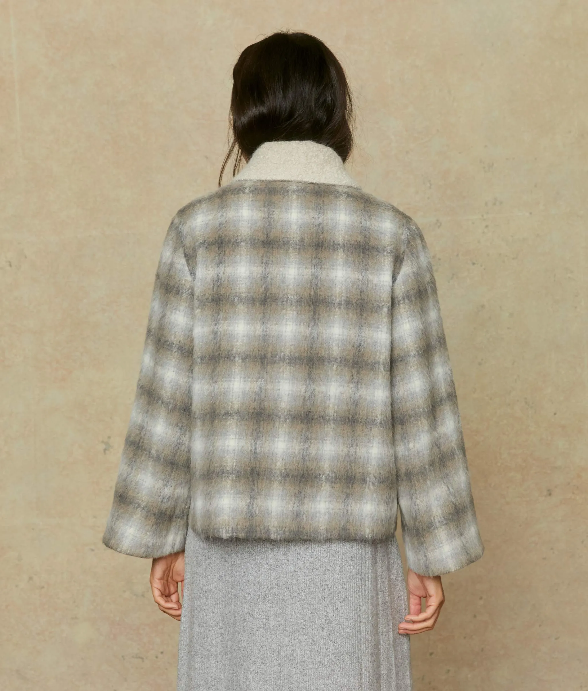 The Annika Jacket | Pewter Plaid