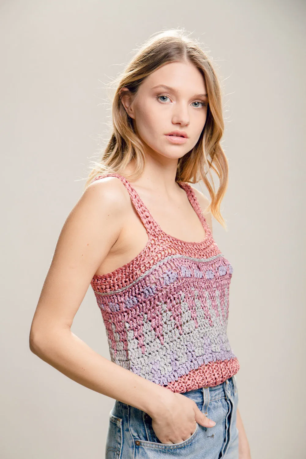 Vintage Mermaid Tank - Vintage Women’s Macrame Tank Top