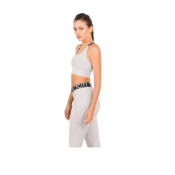 Workout Crop Top Bra-Grey